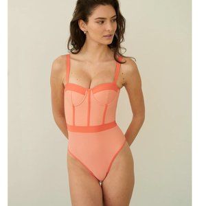 NINETY THIRD AVENUE NAOMI Coral Corset One Piece NWT